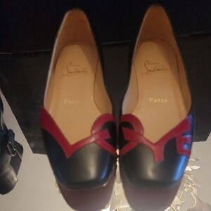Christian Louboutin Black Kid Leather, LOVE in Red Patent Leather Sz 35